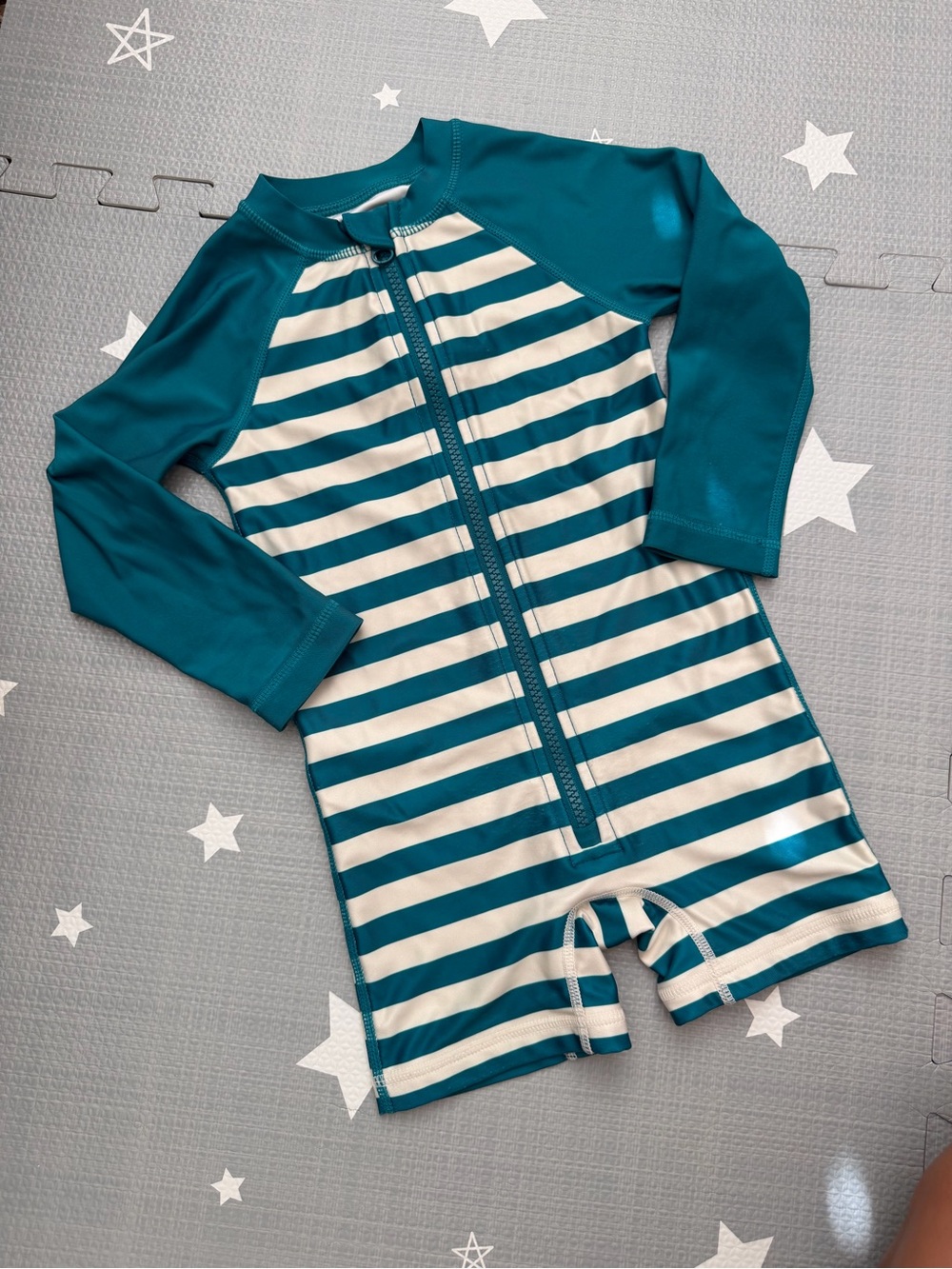 Tea Collection - Striped Rash Guard Swimsuit, 2T